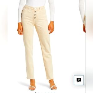 AG Women's Cream High-Waisted Jeans, Sz 28